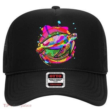Colorful Painted Abstract Sea Turtle Hat