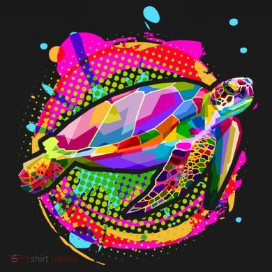 Colorful Painted Abstract Sea Turtle Tank Top