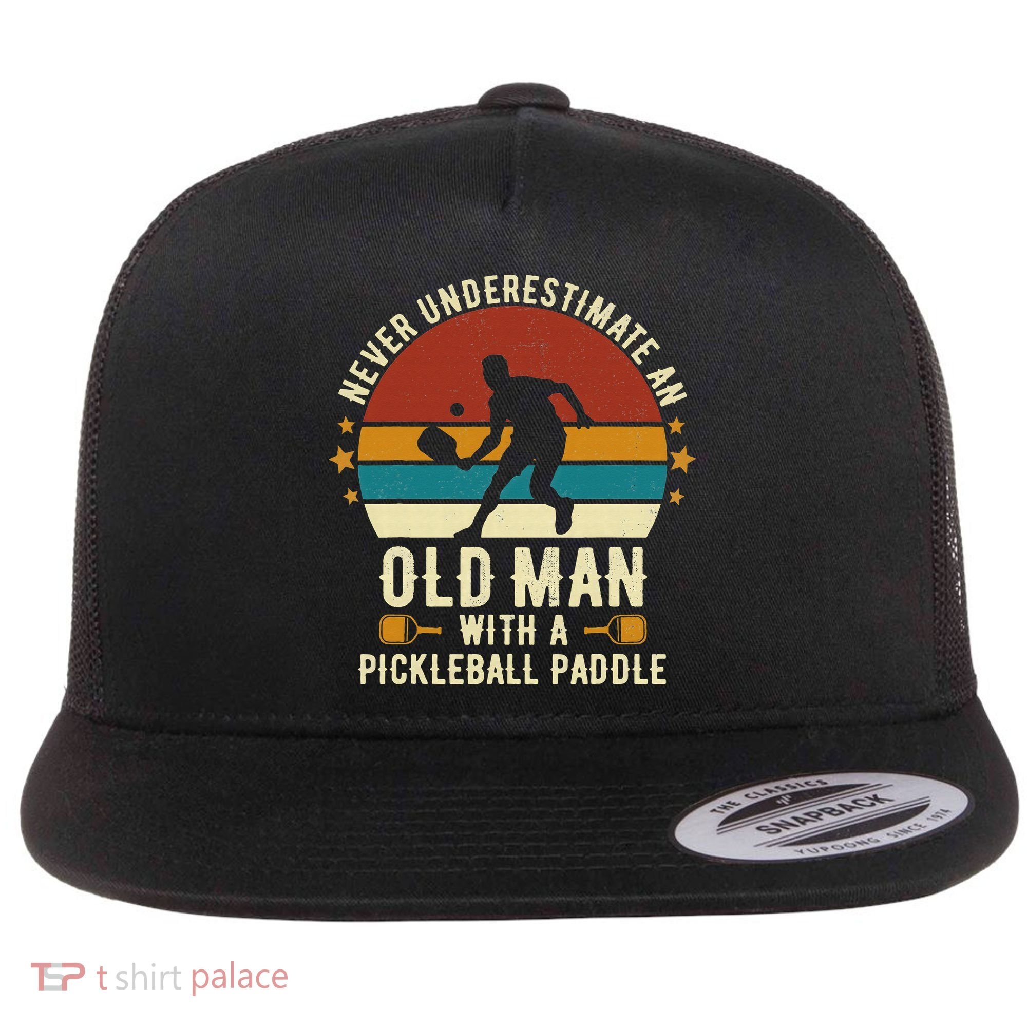 Cool Pickleball Art For Paddle Pickleball Player Flat Bill Trucker Hat