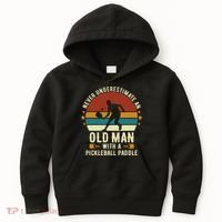Cool Pickleball Art For Paddle Pickleball Player Kids Hoodie thumb 0