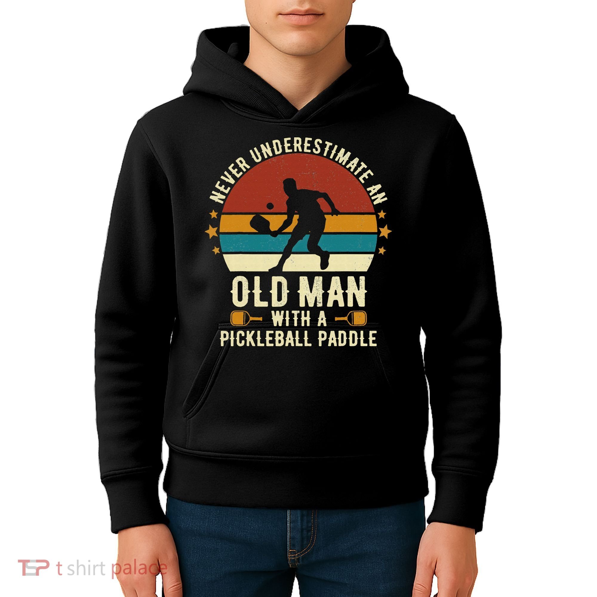 Cool Pickleball Art For Paddle Pickleball Player Kids Hoodie