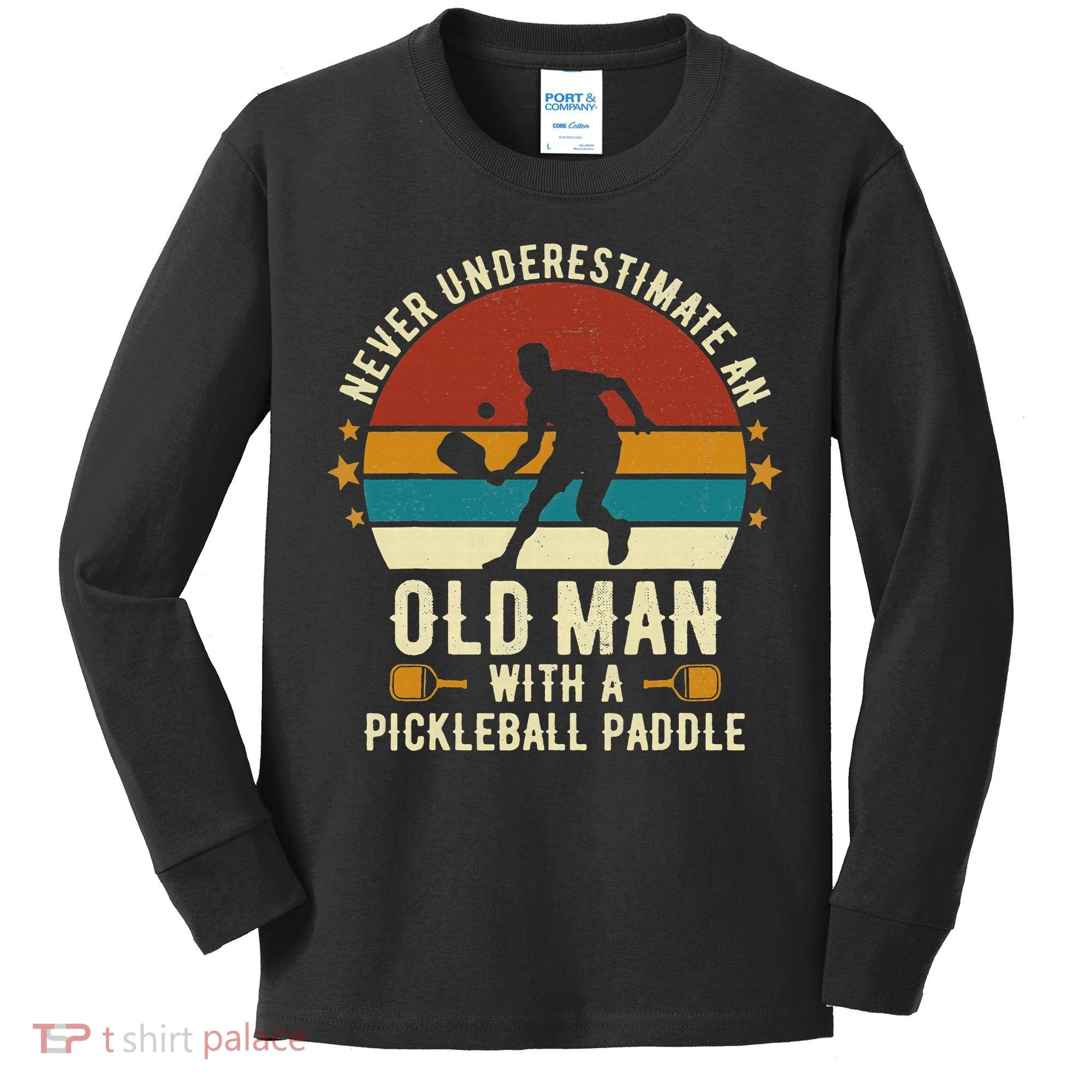 Cool Pickleball Art For Paddle Pickleball Player Kids Long Sleeve Shirt