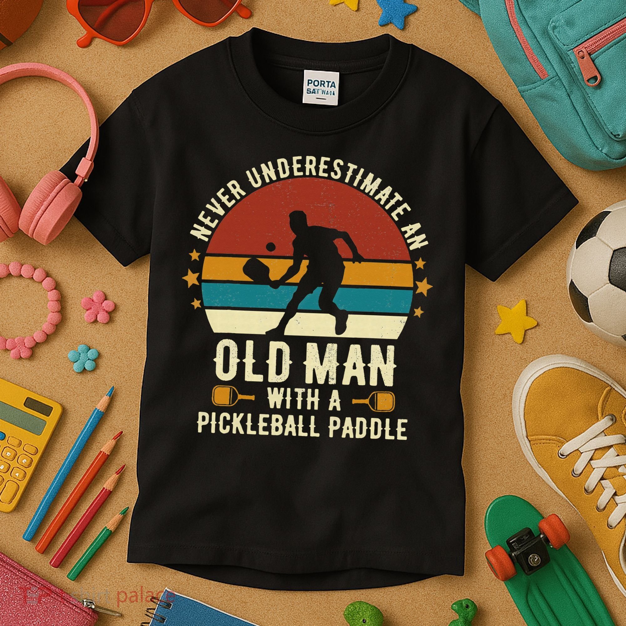 Cool Pickleball Art For Paddle Pickleball Player Kids T-Shirt