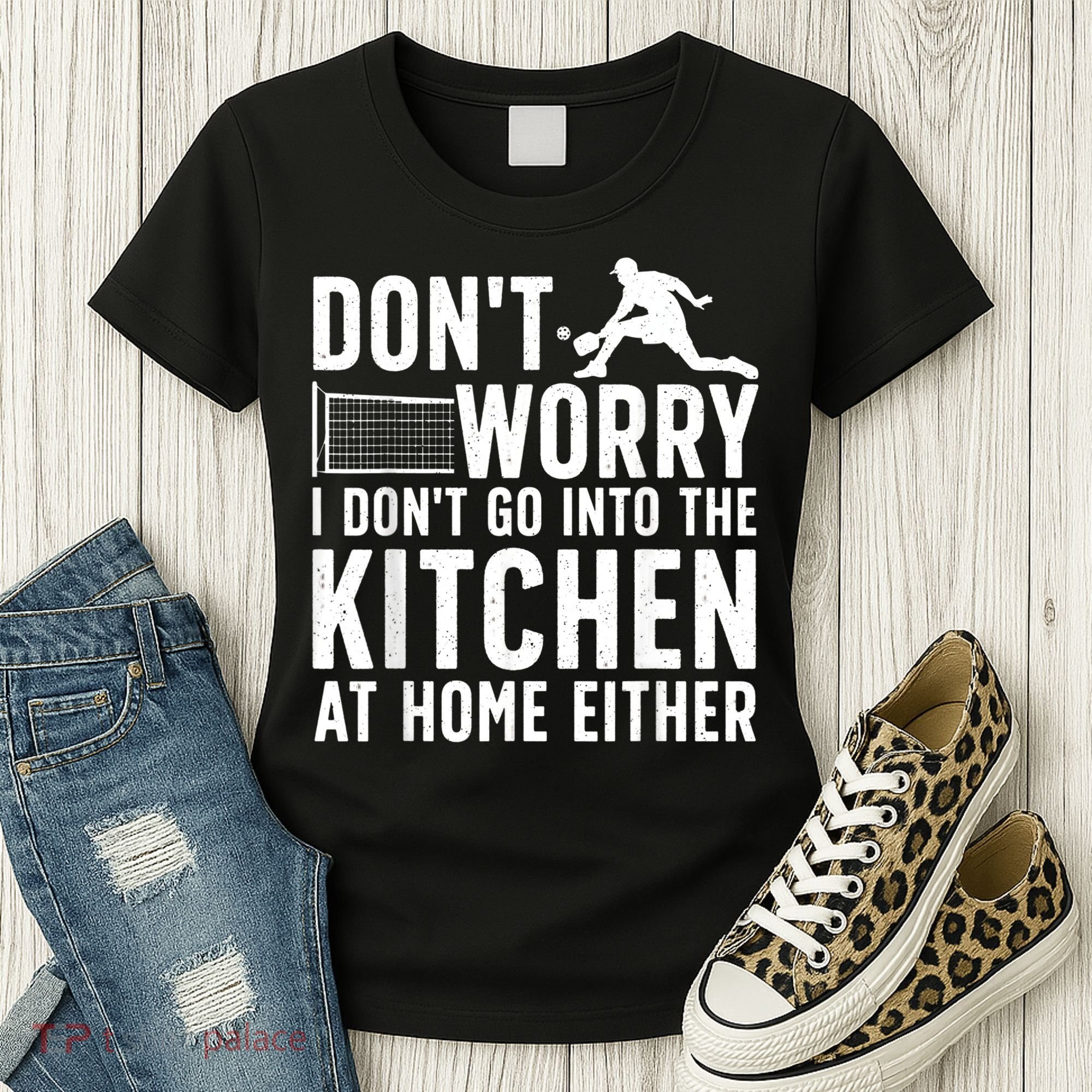 Cool Pickleball Art For Men Women Kitchen Pickle Ball Player Women's T-Shirt