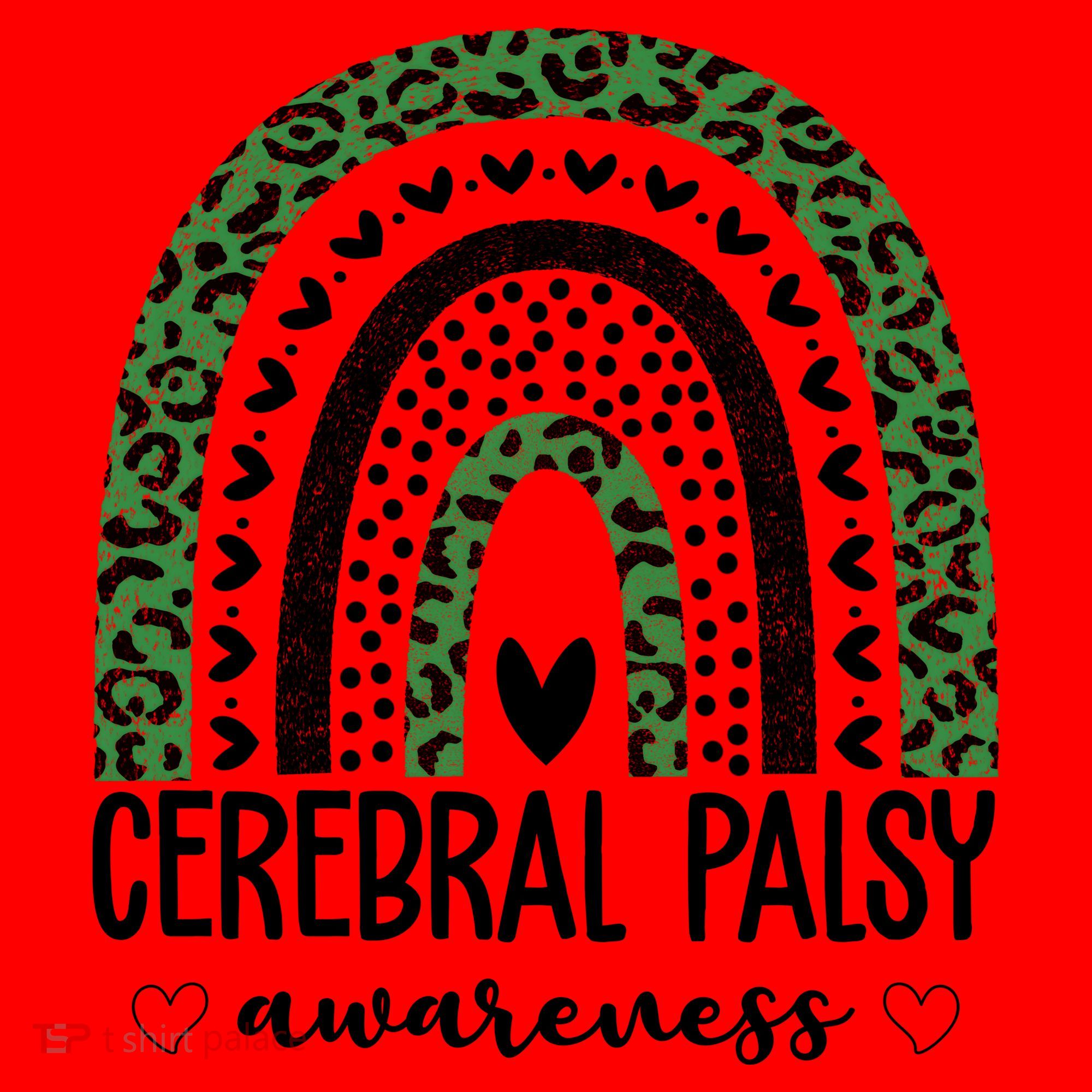 Cerebral Palsy Awareness Rainbow Heart Santa Hat