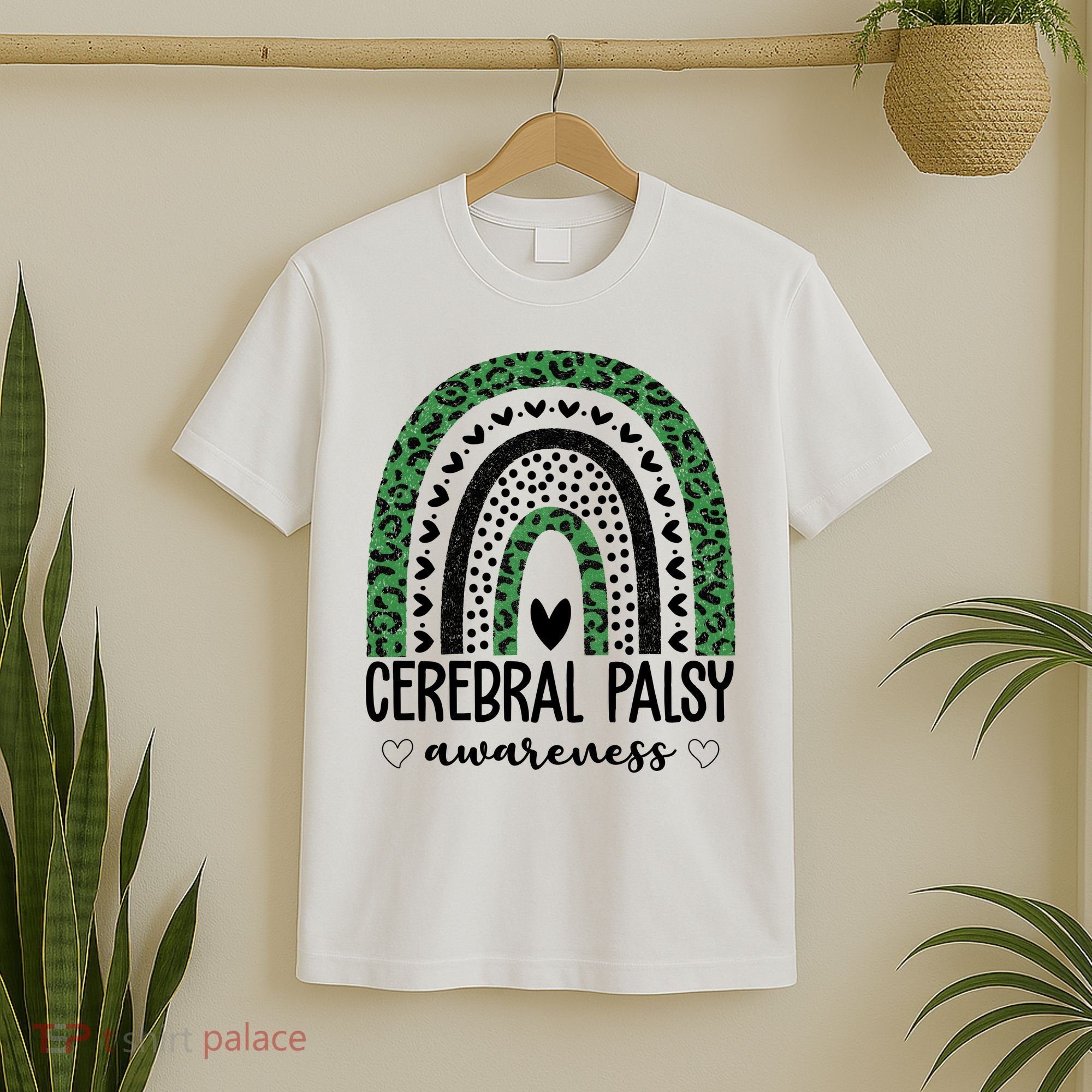 Cerebral Palsy Awareness Rainbow Heart T-Shirt