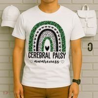 Cerebral Palsy Awareness Rainbow Heart T-Shirt thumb 6