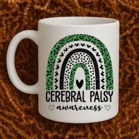 Cerebral Palsy Awareness Rainbow Heart Coffee Mug thumb 2