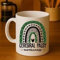 Cerebral Palsy Awareness Rainbow Heart Coffee Mug thumb 4