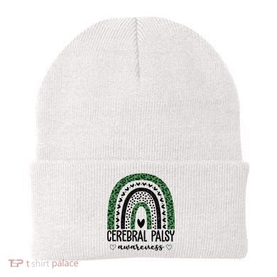 Cerebral Palsy Awareness Rainbow Heart Beanie