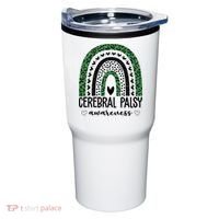 Cerebral Palsy Awareness Rainbow Heart Tumbler thumb 0