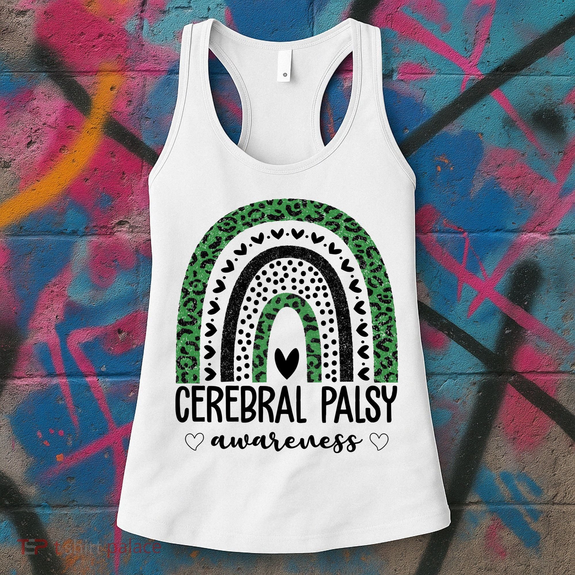 Cerebral Palsy Awareness Rainbow Heart Women's Tank Top