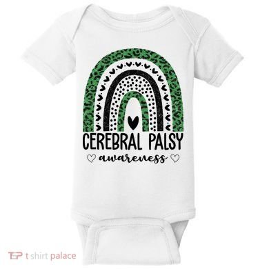 Cerebral Palsy Awareness Rainbow Heart Baby Bodysuit