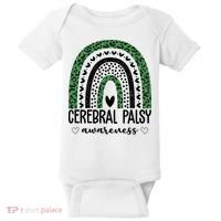 Cerebral Palsy Awareness Rainbow Heart Baby Bodysuit thumb 0