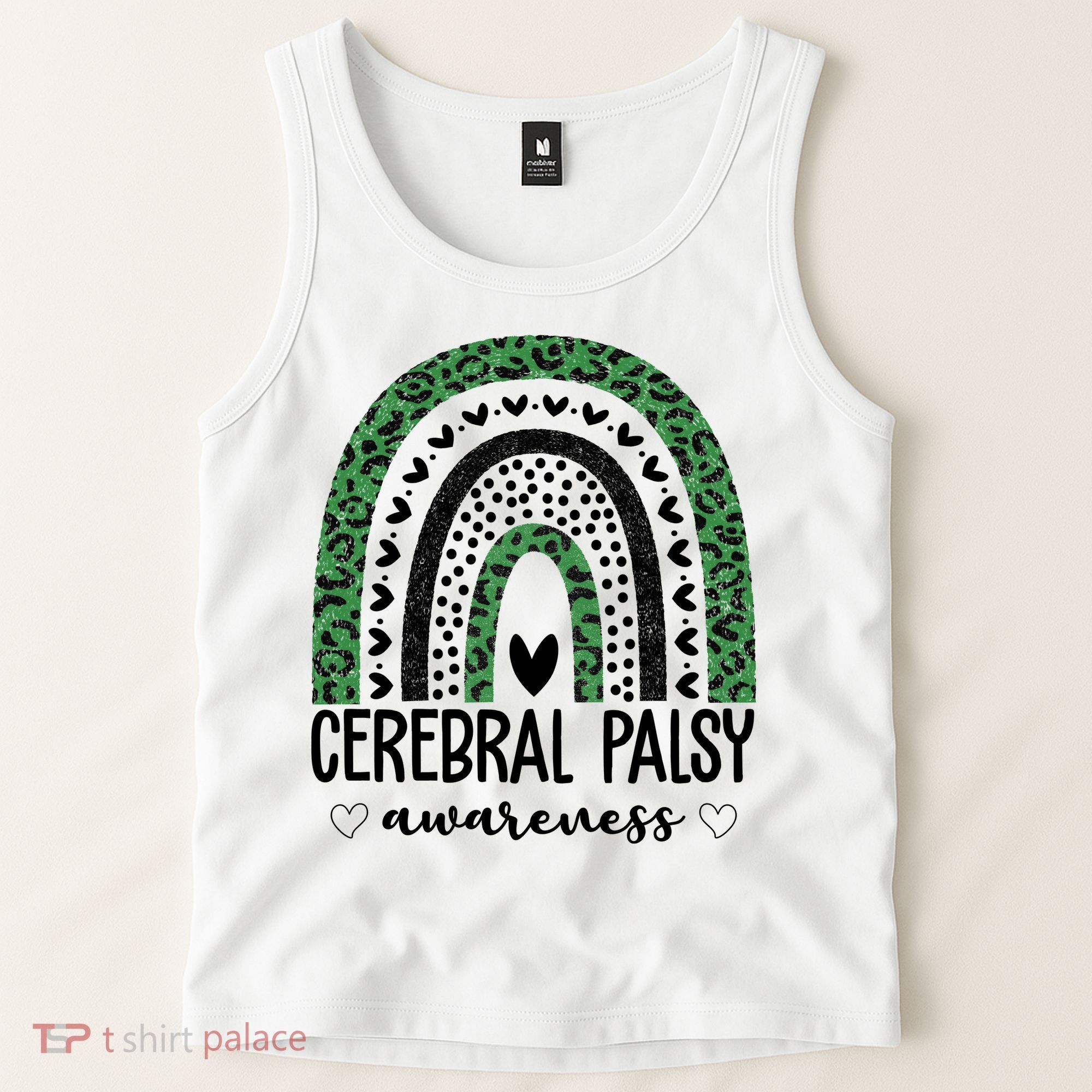 Cerebral Palsy Awareness Rainbow Heart Tank Top
