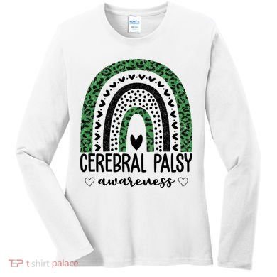 Cerebral Palsy Awareness Rainbow Heart Women's Long Sleeve Shirt