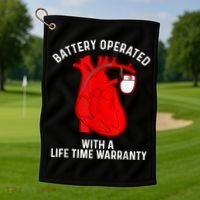 Cool Pacemaker Art For Men Women Artificial Heart Pacemaker Golf Towel thumb 1