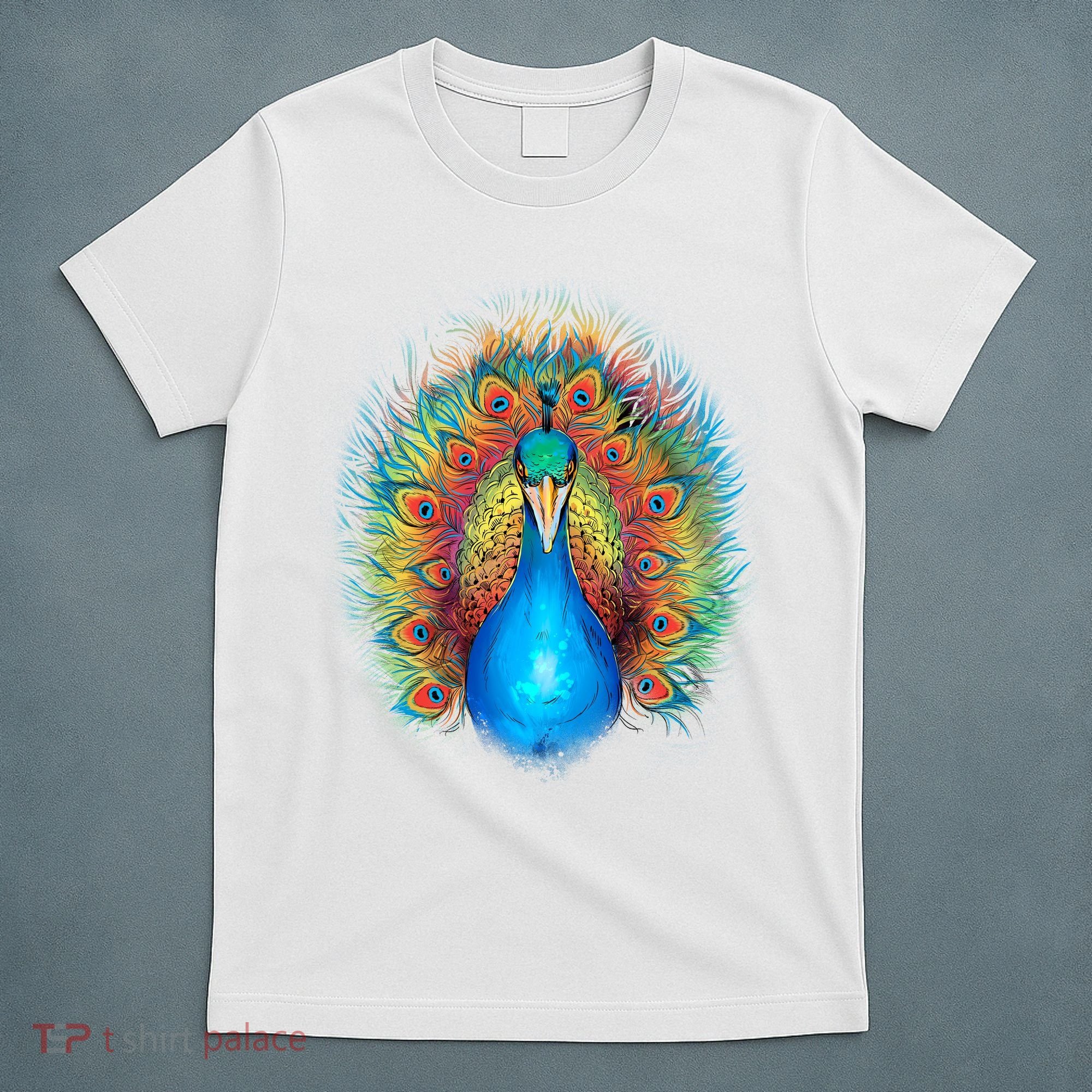 Colorful Peacock Art T-Shirt