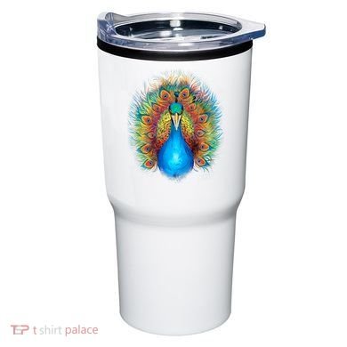 Colorful Peacock Art Tumbler