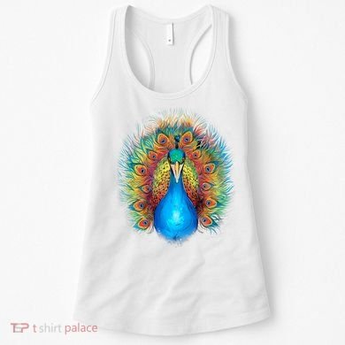 Colorful Peacock Art Women's Tank Top