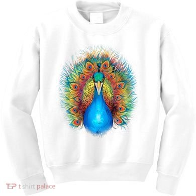 Colorful Peacock Art Kids Sweatshirt
