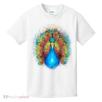 Colorful Peacock Art Kids T-Shirt