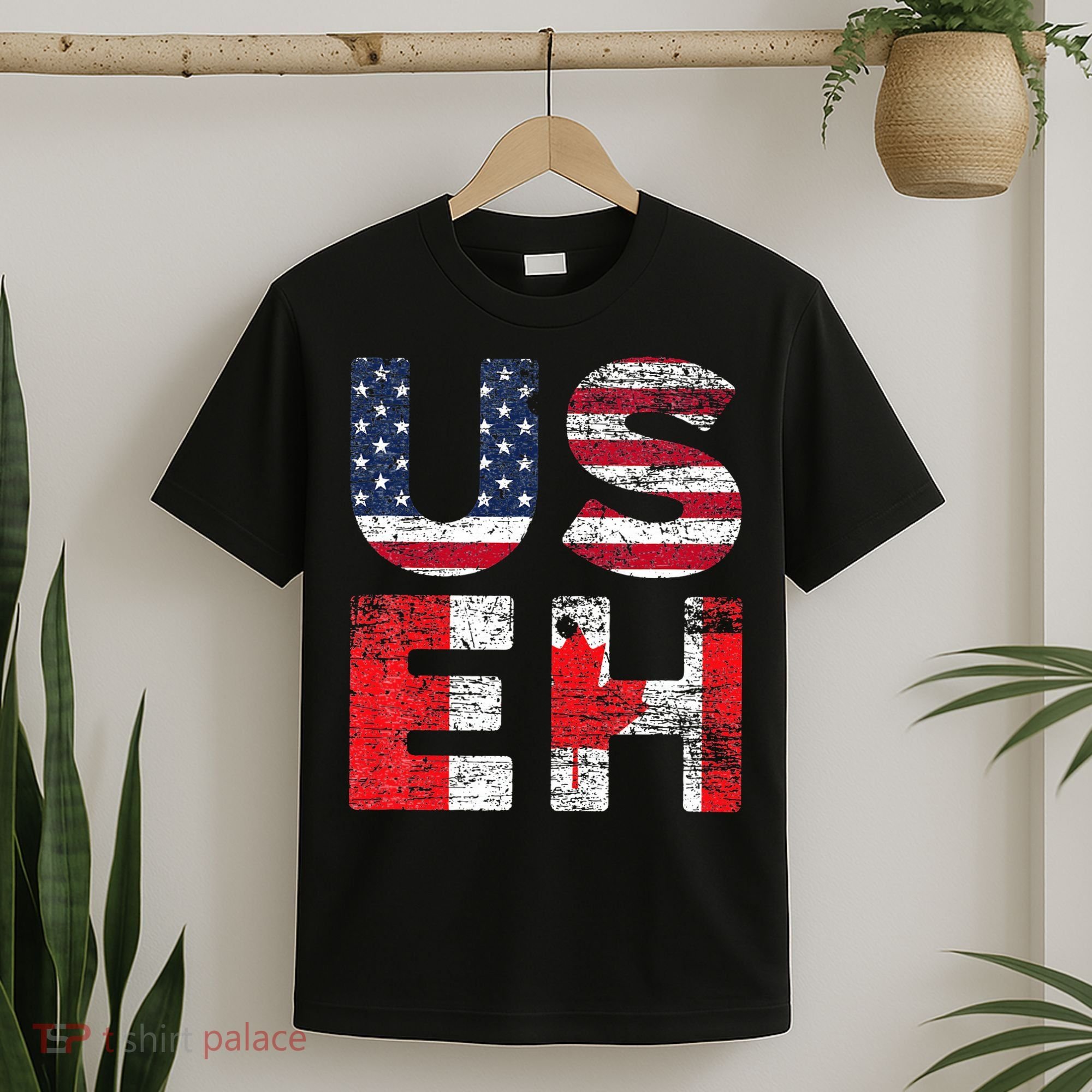 Canadian Pride American USA USEH US Flag Canada T-Shirt