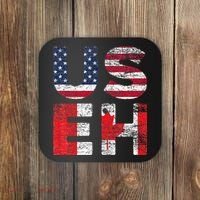 Canadian Pride American USA USEH US Flag Canada Coaster thumb 0