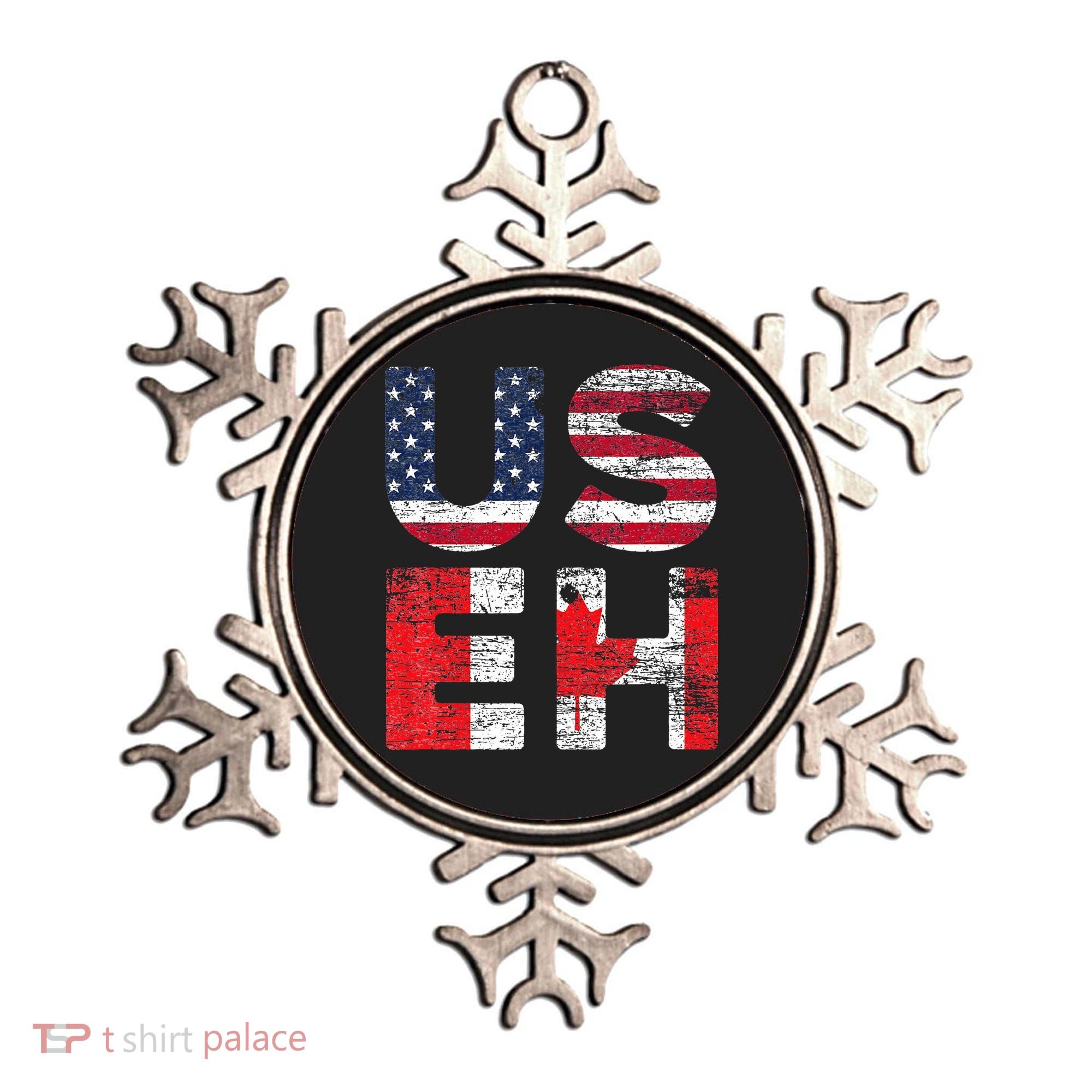 Canadian Pride American USA USEH US Flag Canada Ornament