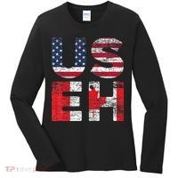 Canadian Pride American USA USEH US Flag Canada Women's Long Sleeve Shirt thumb 0