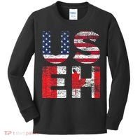Canadian Pride American USA USEH US Flag Canada Kids Long Sleeve Shirt thumb 0