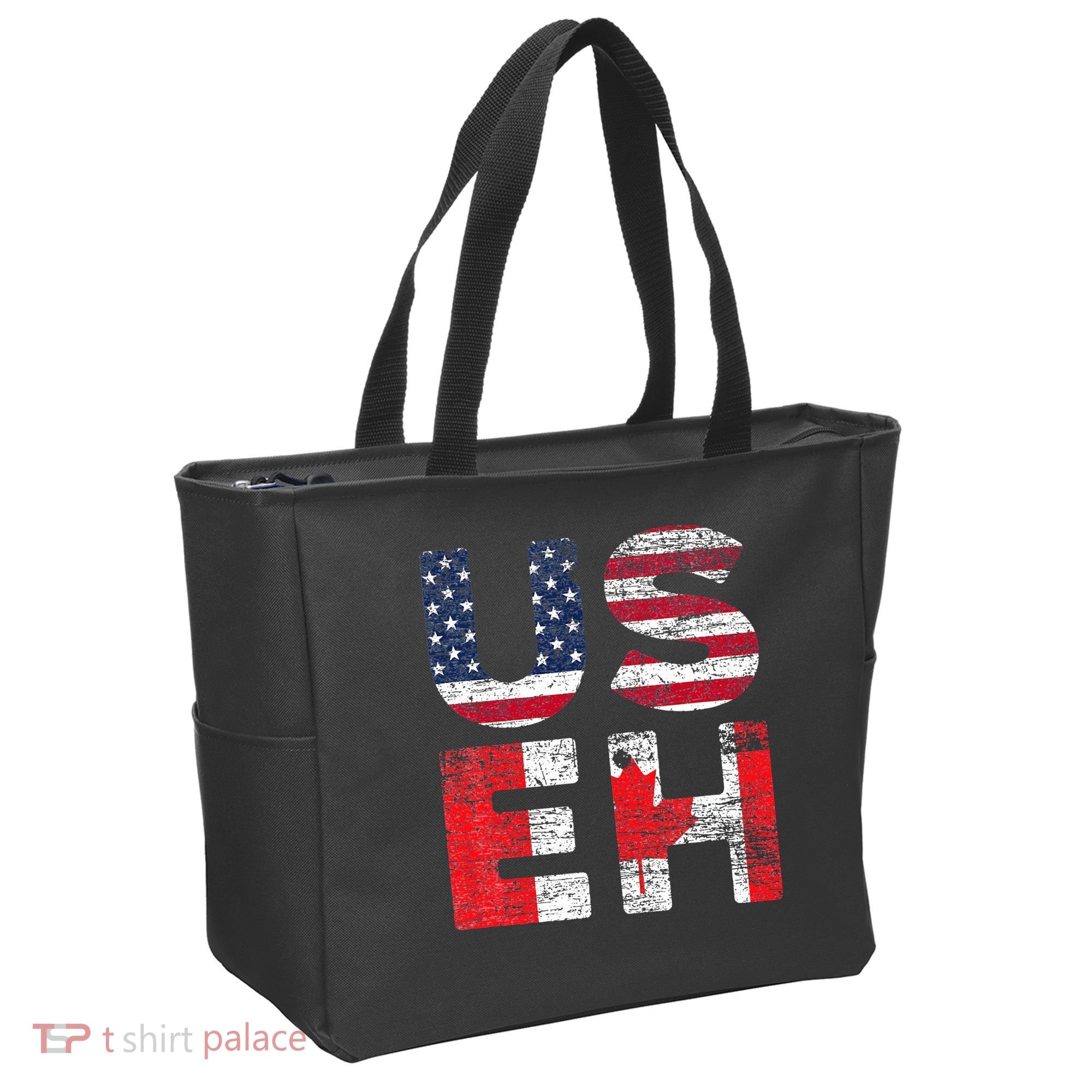 Canadian Pride American USA USEH US Flag Canada Tote Bag