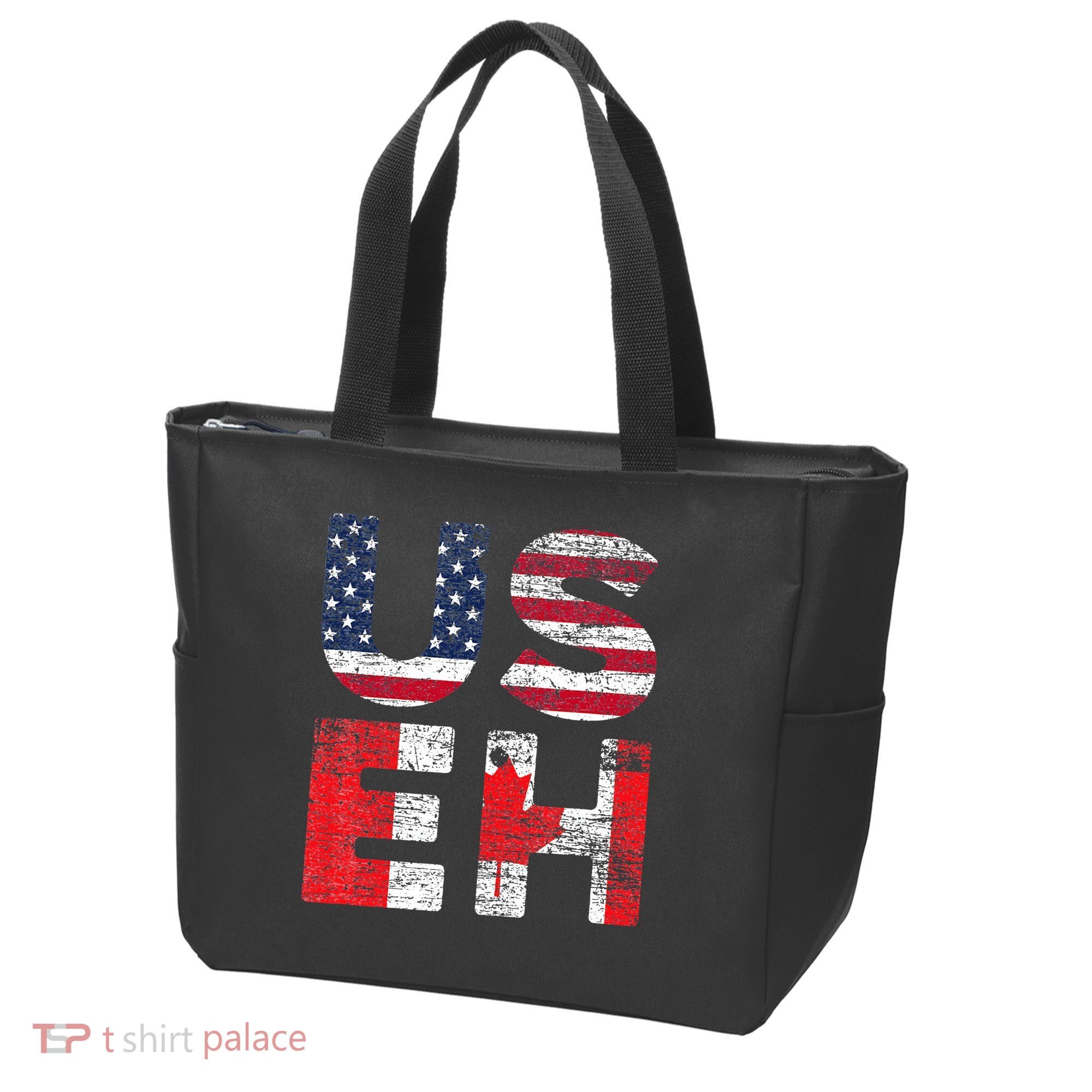Canadian Pride American USA USEH US Flag Canada Tote Bag