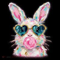 Cute Pop Art Bubblegum Easter Bunny Doggie Tank thumb 4