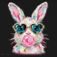 Cute Pop Art Bubblegum Easter Bunny Bucket Hat thumb 4