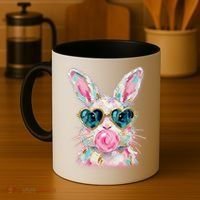 Cute Pop Art Bubblegum Easter Bunny Coffee Mug thumb 4
