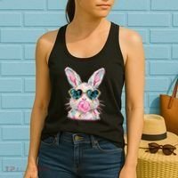 Cute Pop Art Bubblegum Easter Bunny Women's Tank Top thumb 2