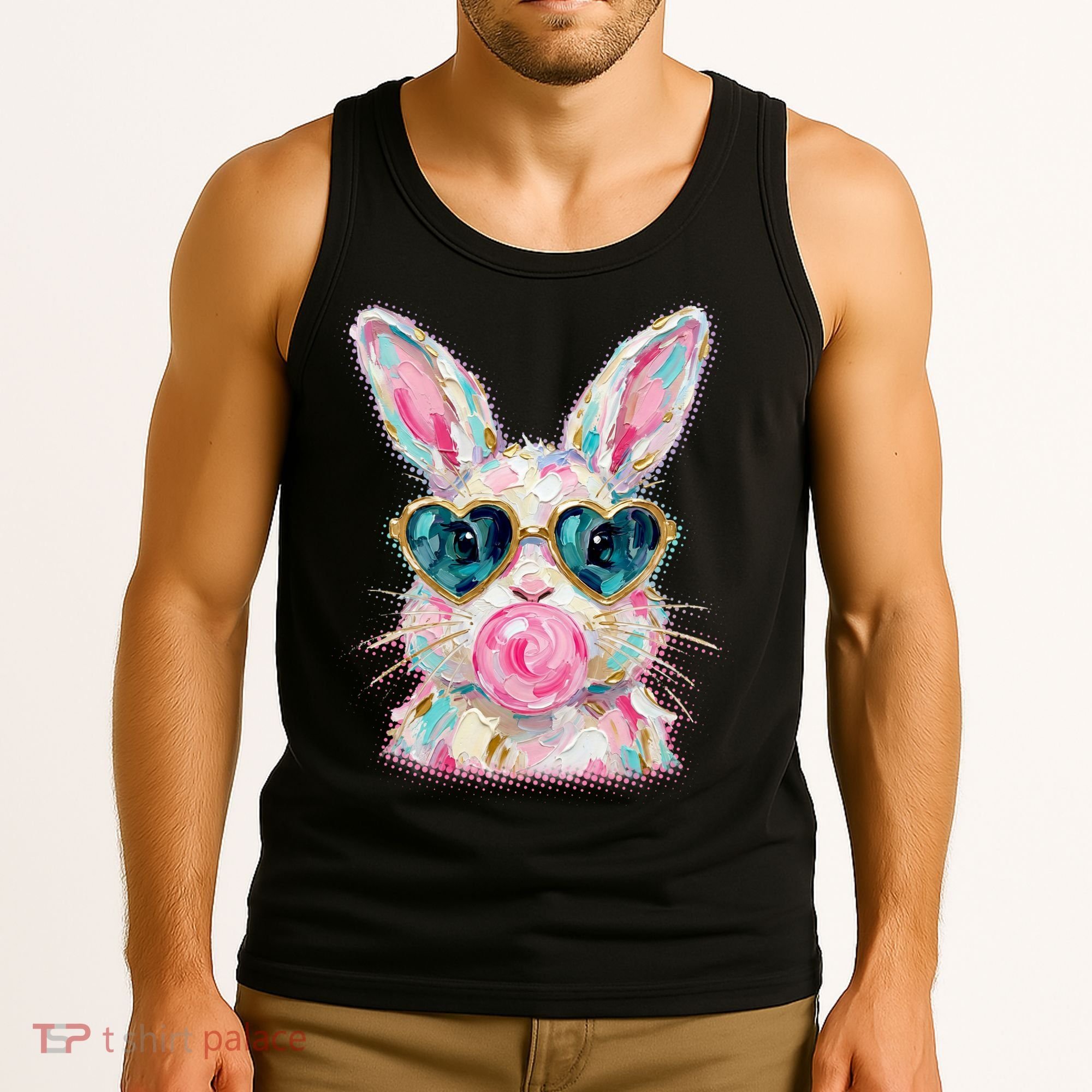 Cute Pop Art Bubblegum Easter Bunny Tank Top