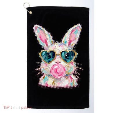Cute Pop Art Bubblegum Easter Bunny Golf Towel