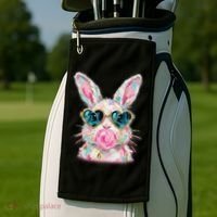 Cute Pop Art Bubblegum Easter Bunny Golf Towel thumb 2