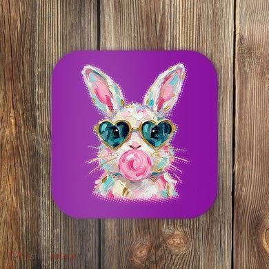 Cute Pop Art Bubblegum Easter Bunny Coaster