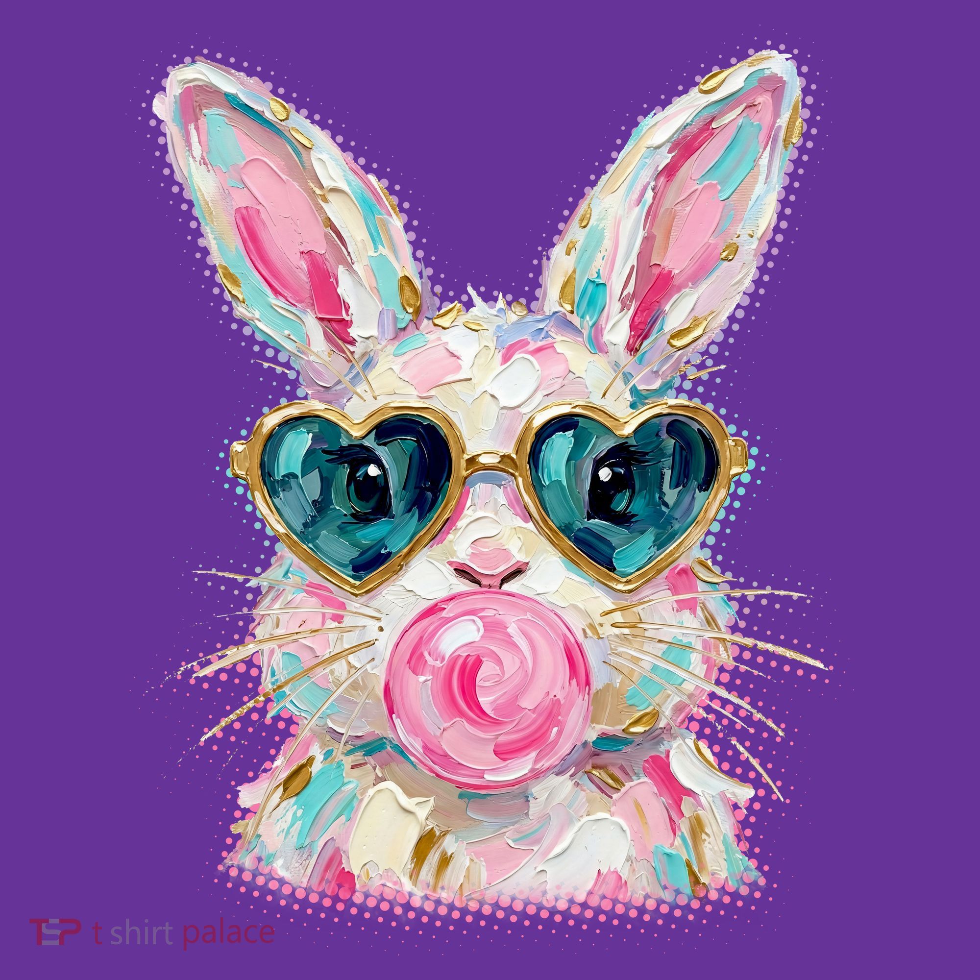 Cute Pop Art Bubblegum Easter Bunny Coaster
