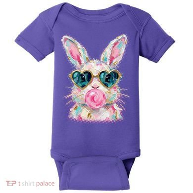 Cute Pop Art Bubblegum Easter Bunny Baby Bodysuit