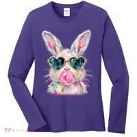 Cute Pop Art Bubblegum Easter Bunny Women's Long Sleeve Shirt thumb 0