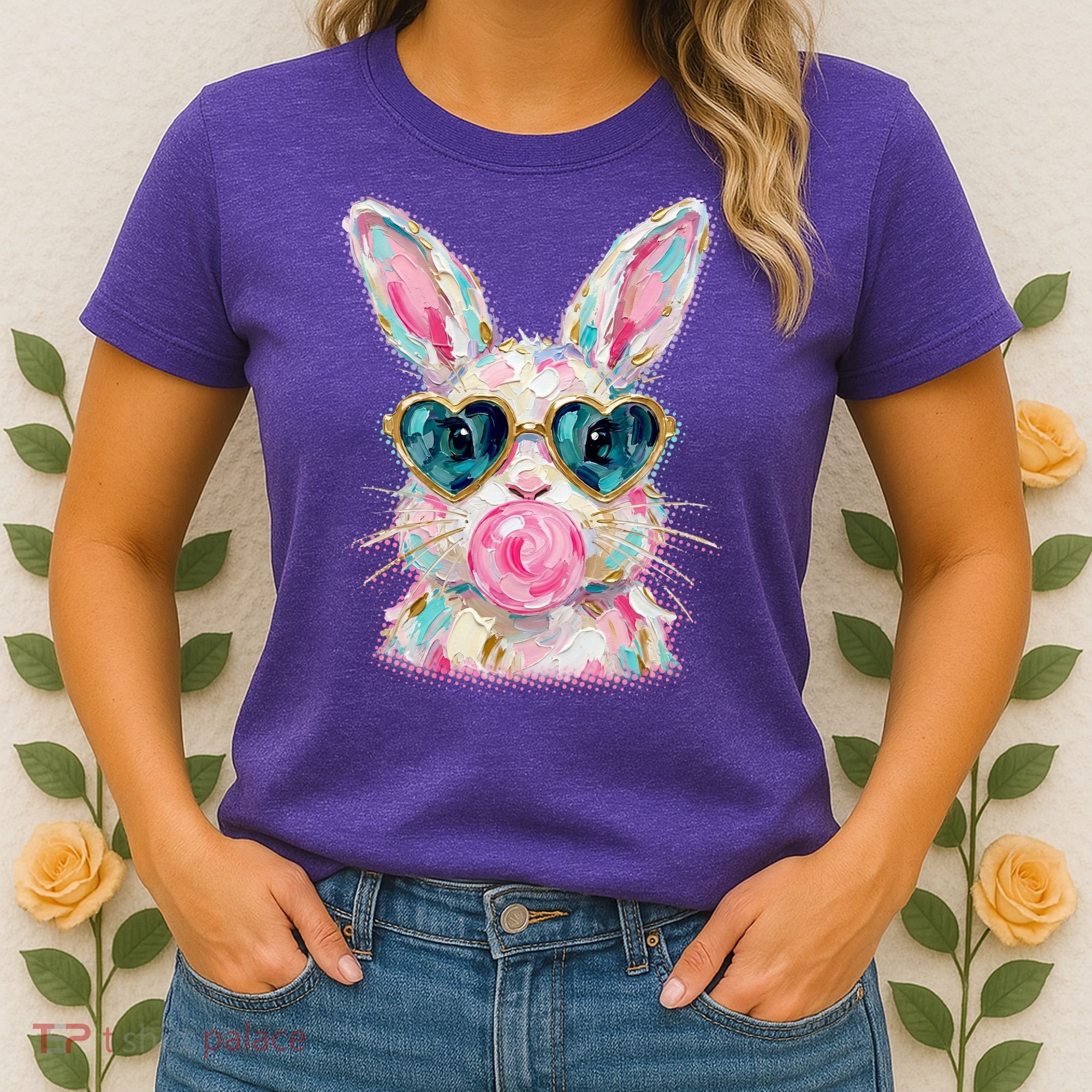 Cute Pop Art Bubblegum Easter Bunny Women's T-Shirt