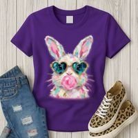 Cute Pop Art Bubblegum Easter Bunny Women's T-Shirt thumb 3