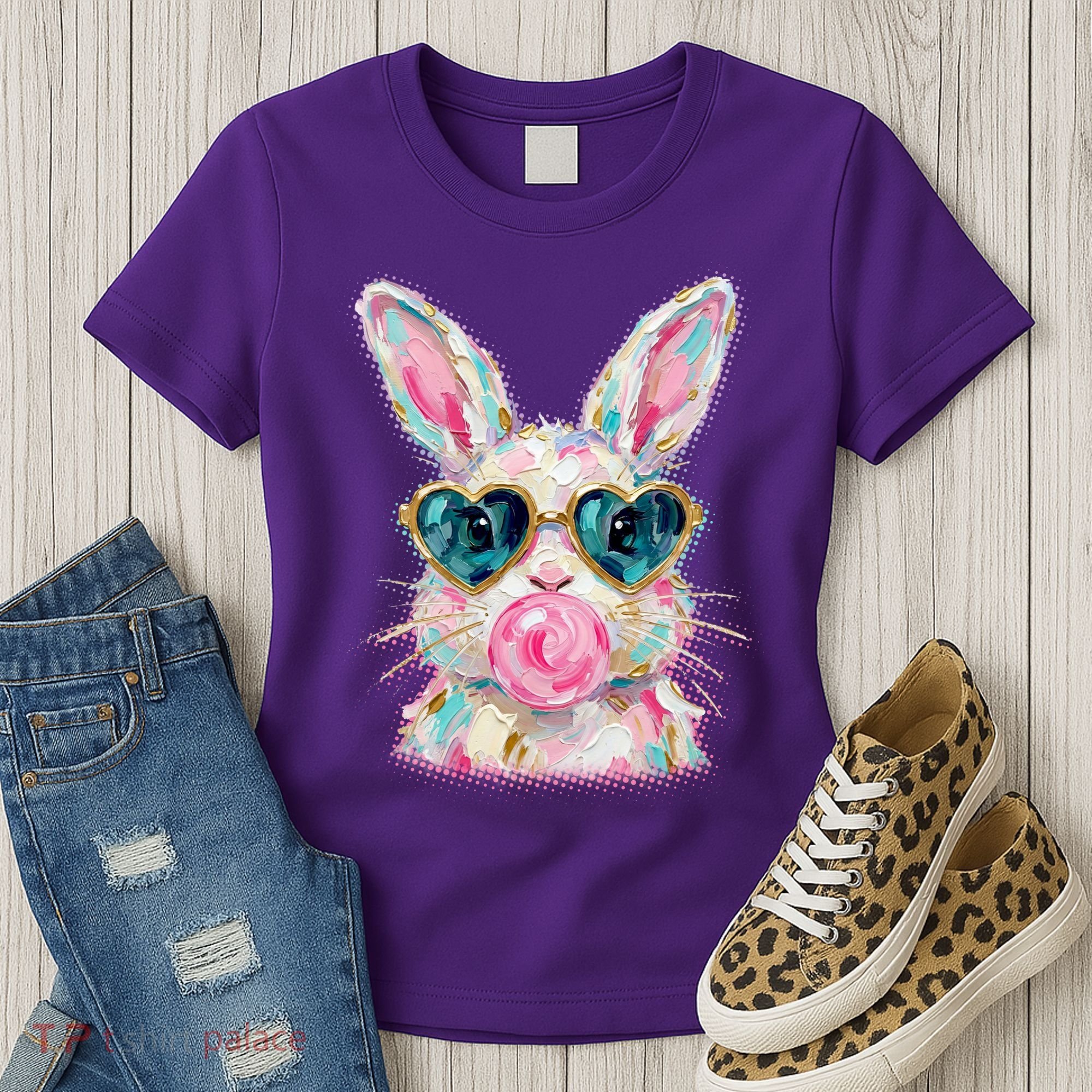 Cute Pop Art Bubblegum Easter Bunny Women's T-Shirt