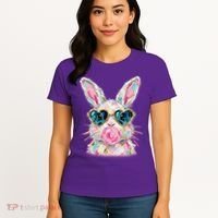 Cute Pop Art Bubblegum Easter Bunny Women's T-Shirt thumb 4