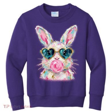 Cute Pop Art Bubblegum Easter Bunny Kids Sweatshirt
