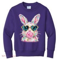 Cute Pop Art Bubblegum Easter Bunny Kids Sweatshirt thumb 0